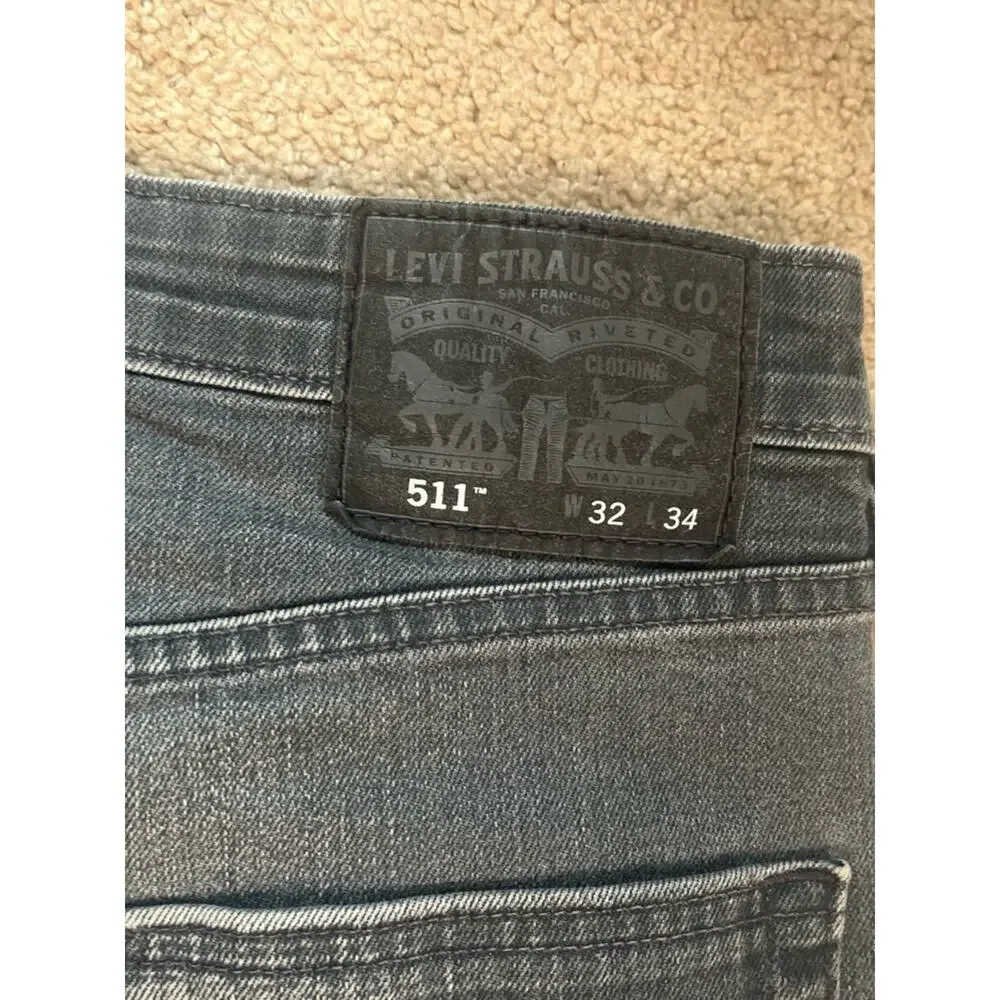 Levi’s 511 Commuter Jeans Men’s 30 Grey Comfort Reflective Slim Fit Urban Casual